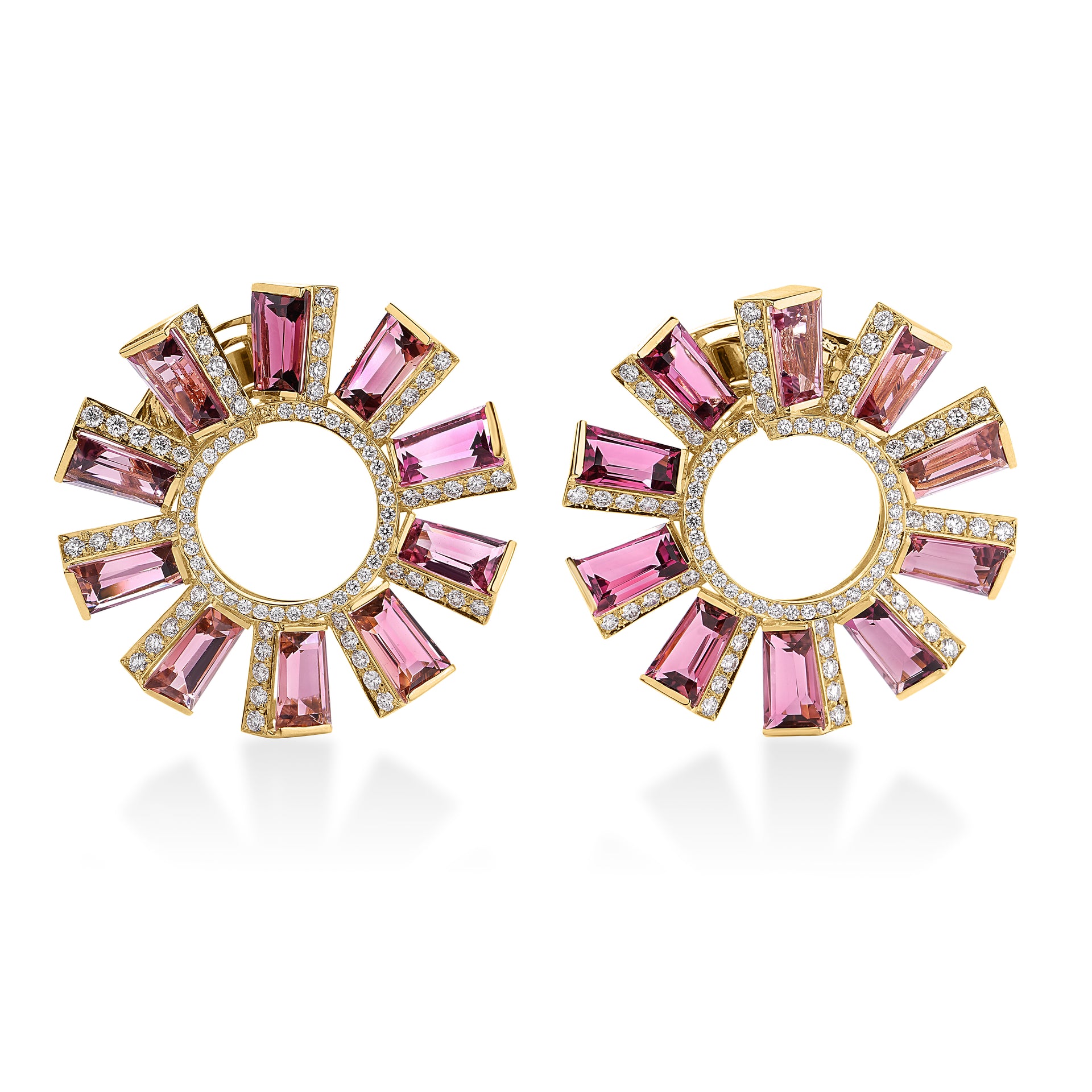 Tourmaline Crescent Hoops