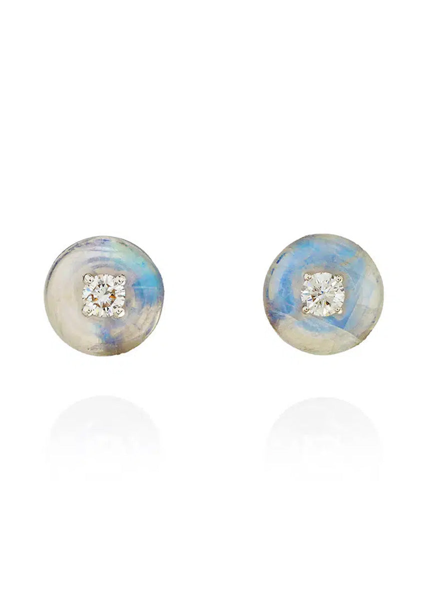 Orbit Studs, Moonstone, Medium