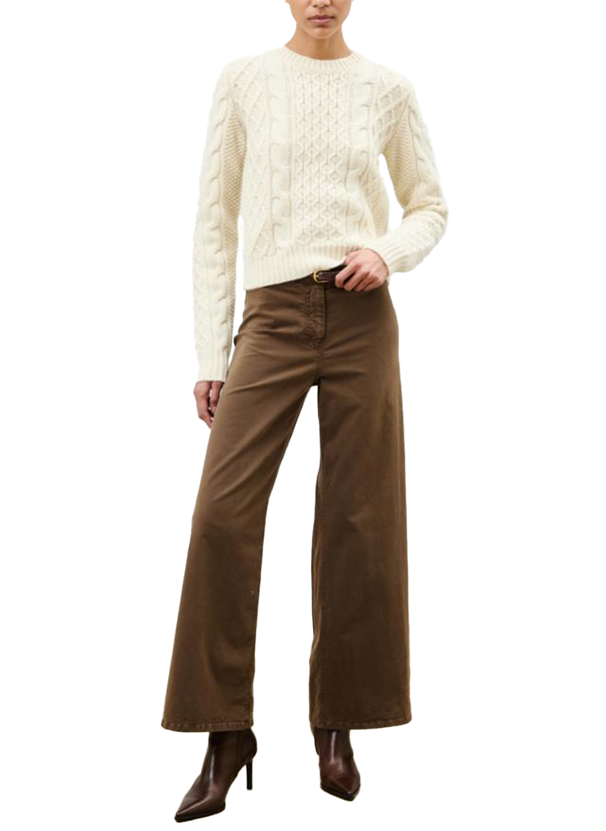 Megan Wide Leg Pant in Cigar Brown