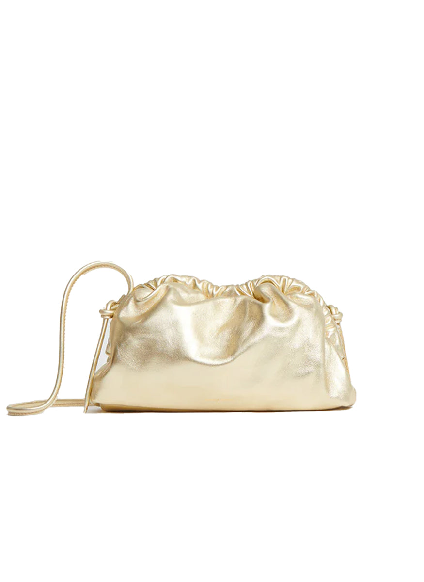 Mini Cloud Clutch in Gold Leather
