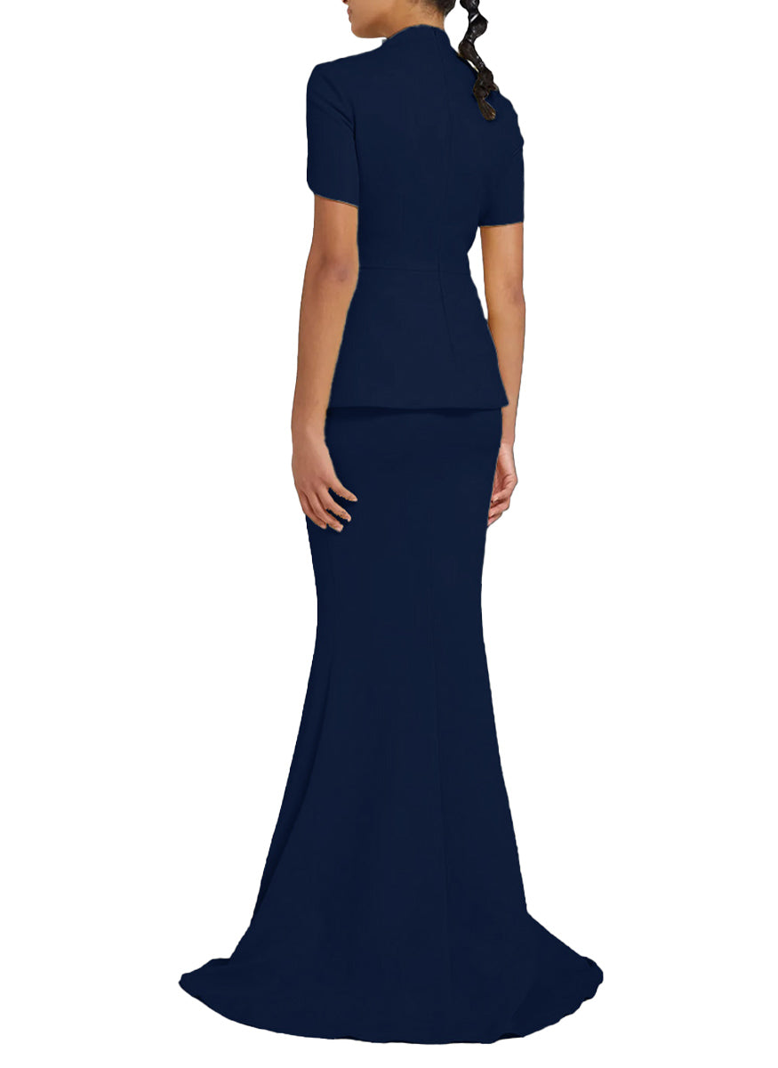 Gingko Top & Gayeta Skirt in Navy Heavy Crepe