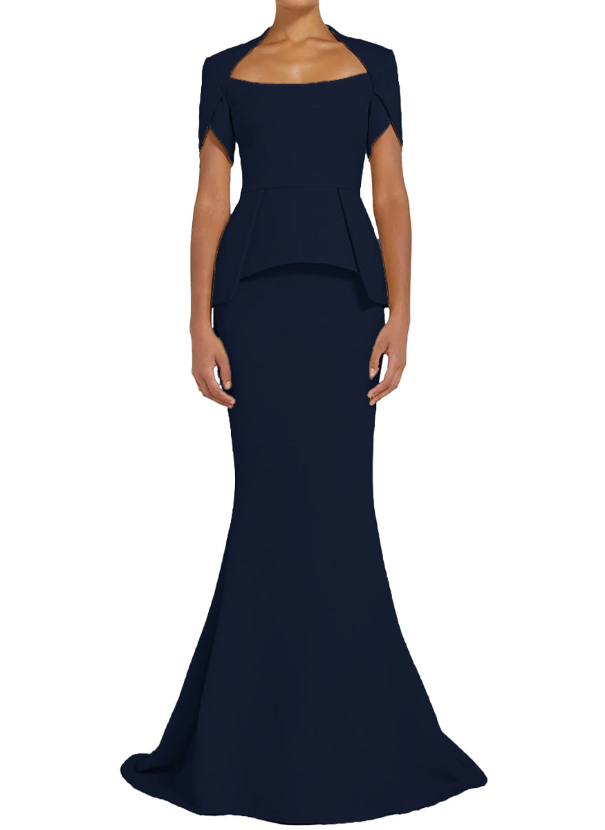 Gingko Top & Gayeta Skirt in Navy Heavy Crepe