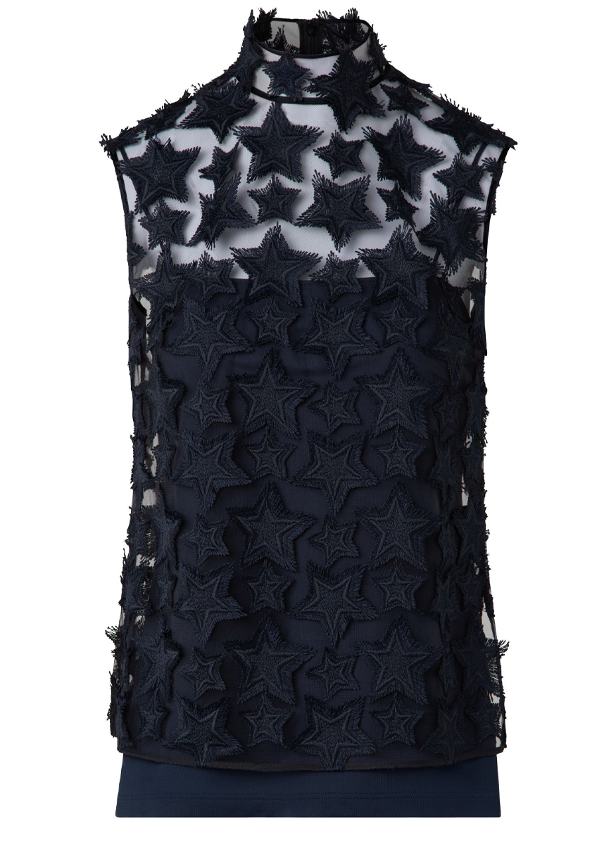 3D Star Embroidery Toile Blouse - Akris Punto