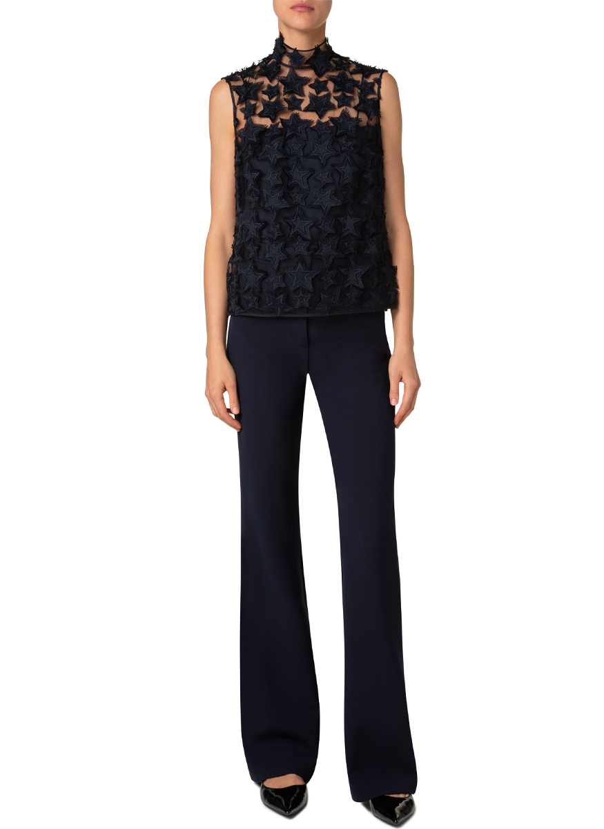 3D Star Embroidery Toile Blouse - Akris Punto