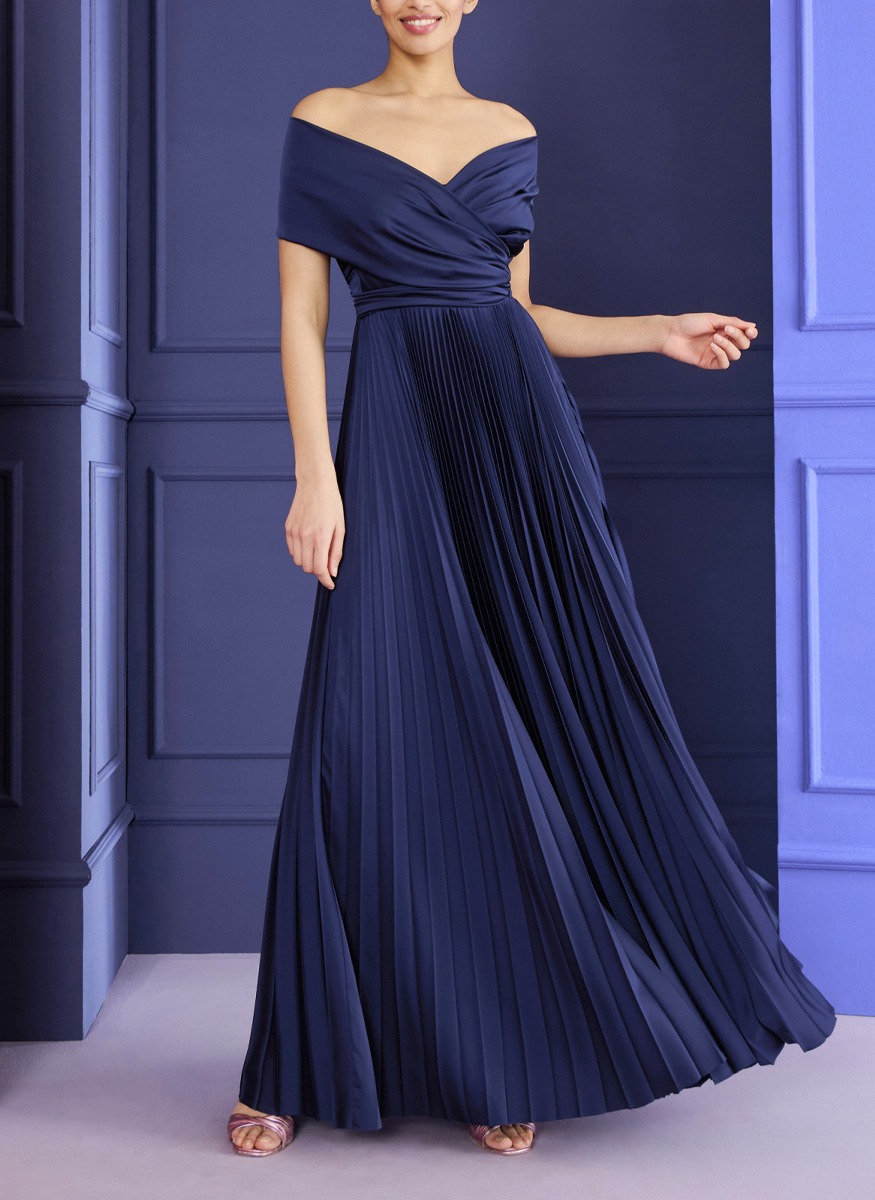 Voile Satin Off The Shoulder Gown