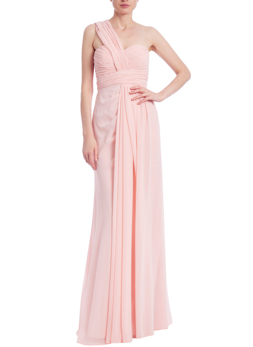 Ruched One Shoulder Gown