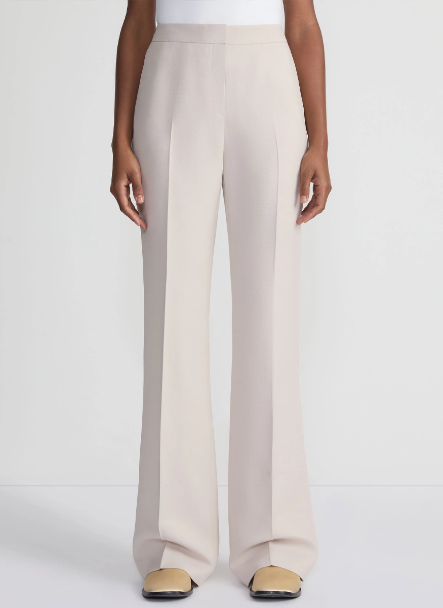 Wool-Silk Crepe Saint Marks Flared Pant
