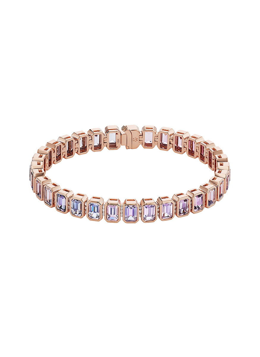 Peekaboo Spinel and Diamond Bracelet