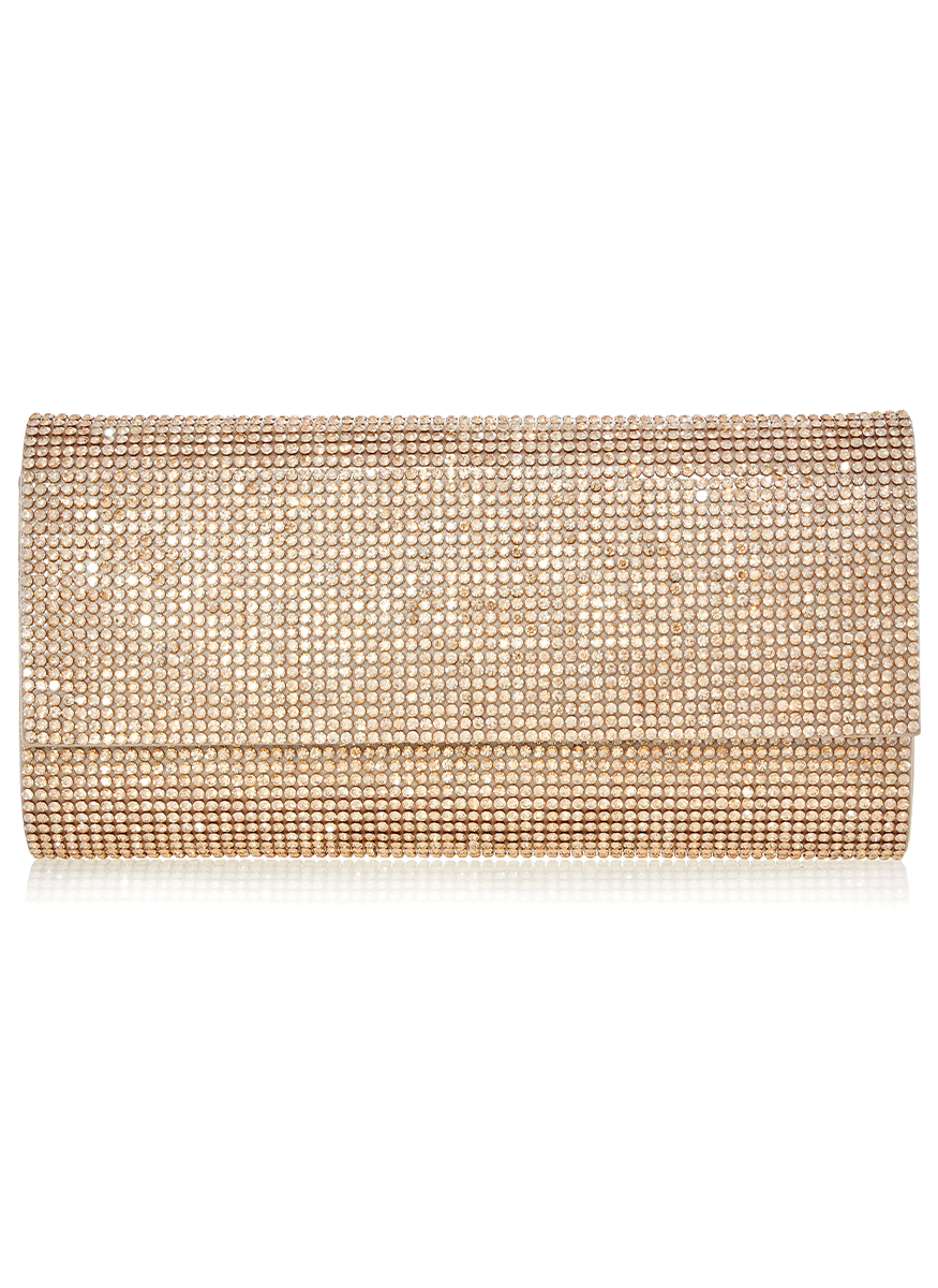 Perry Crystal Clutch in Prosecco with Chain