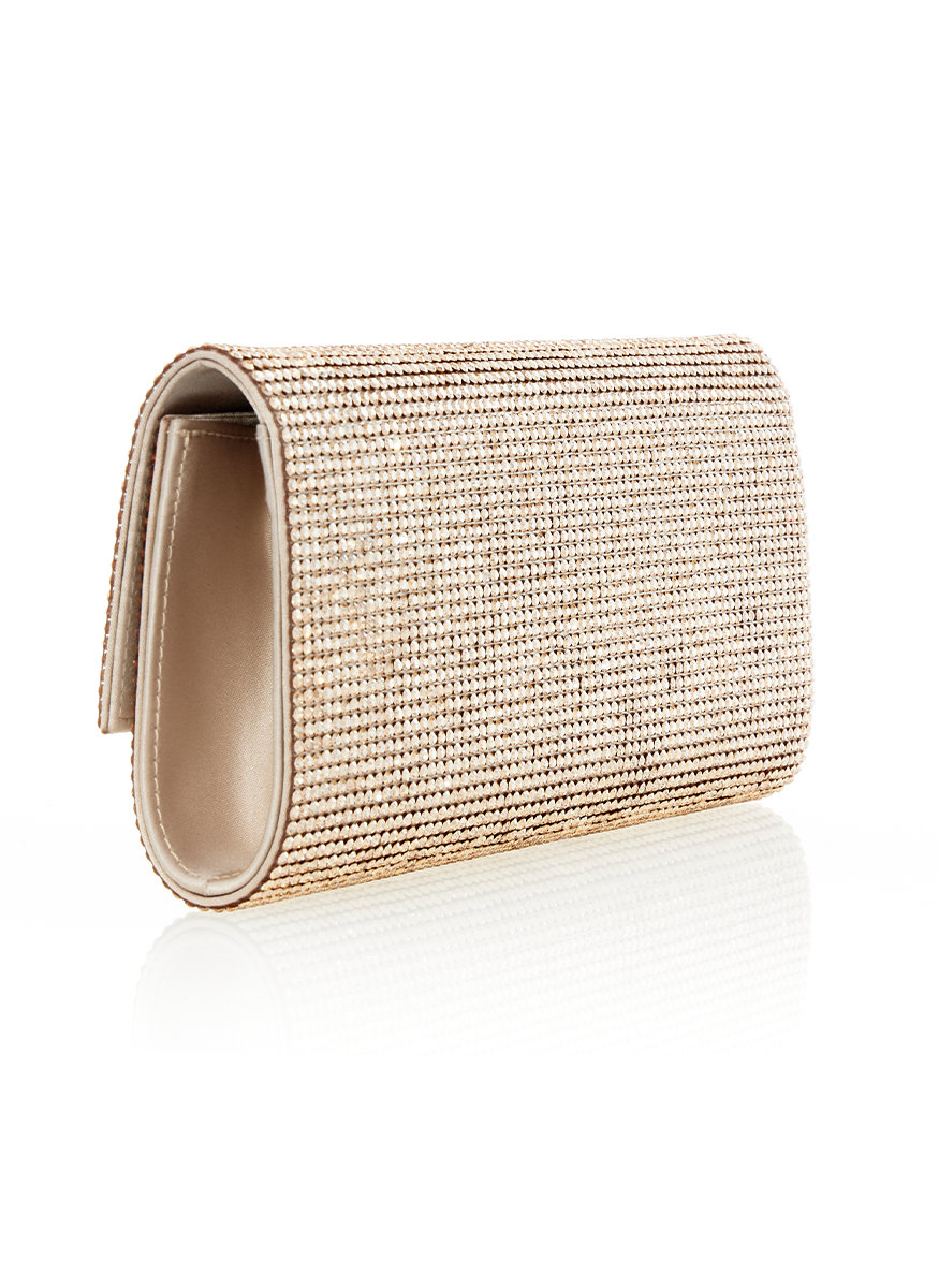 Perry Crystal Clutch in Prosecco with Chain - Judith Leiber Couture