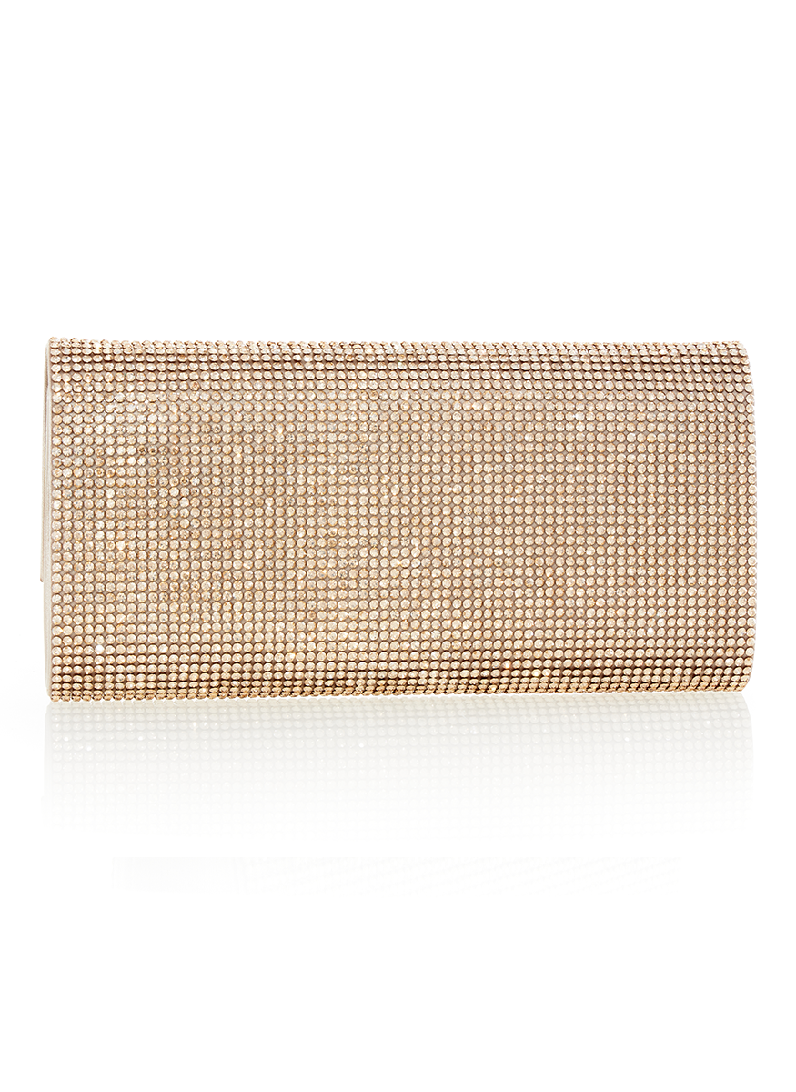 Perry Crystal Clutch in Prosecco with Chain - Judith Leiber Couture