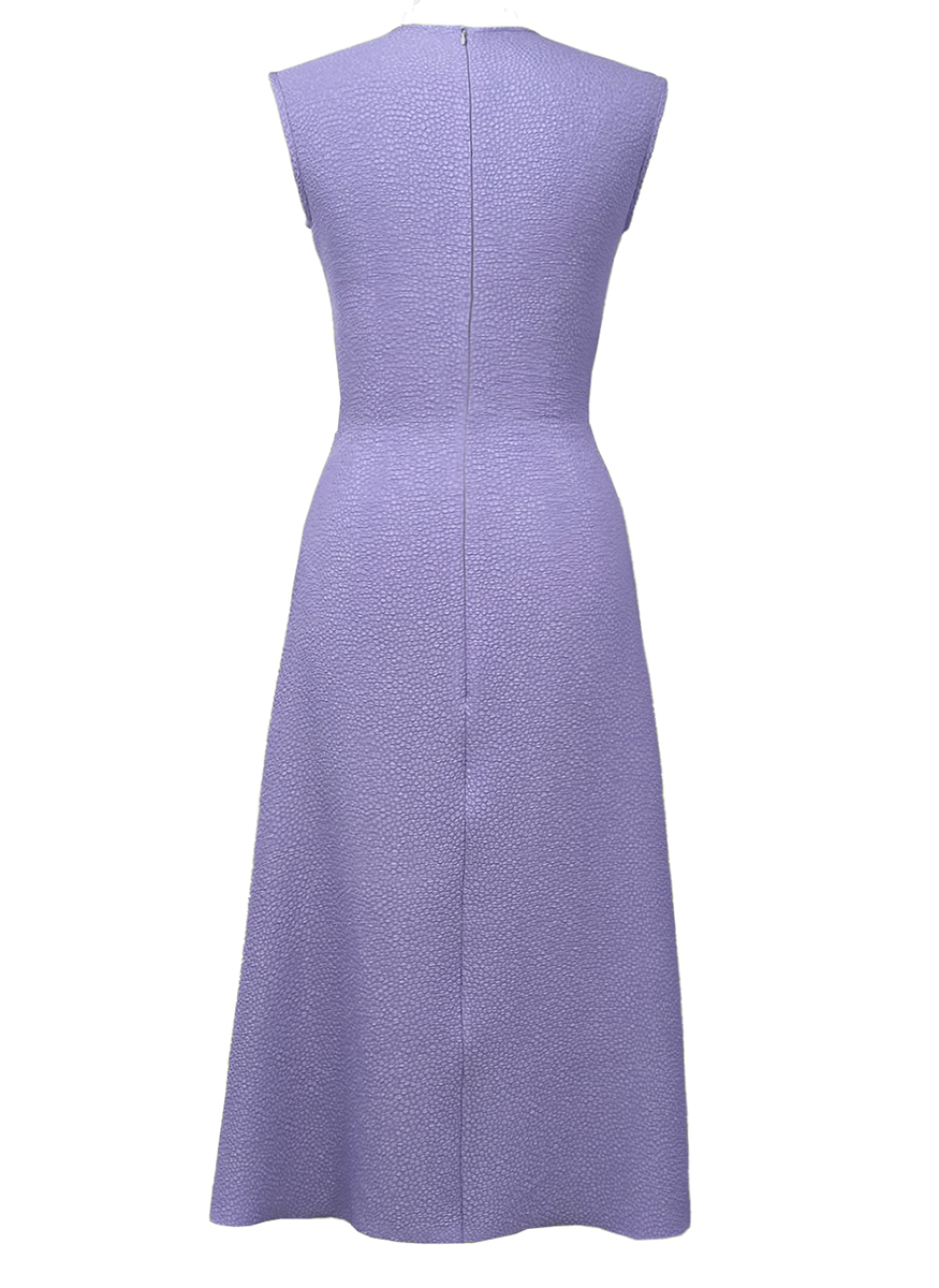 Pina Sleeveless Bubble Jacquard Dress in Lilac