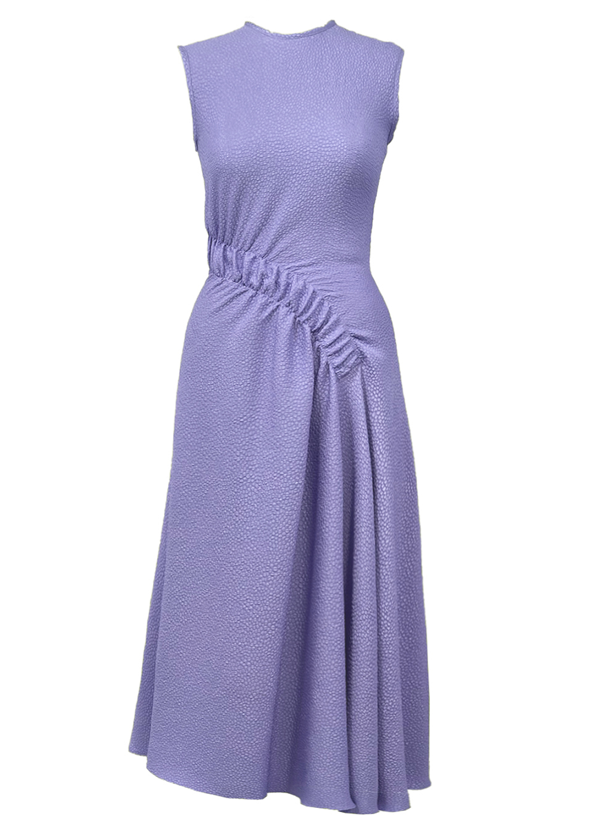 Pina Sleeveless Bubble Jacquard Dress in Lilac
