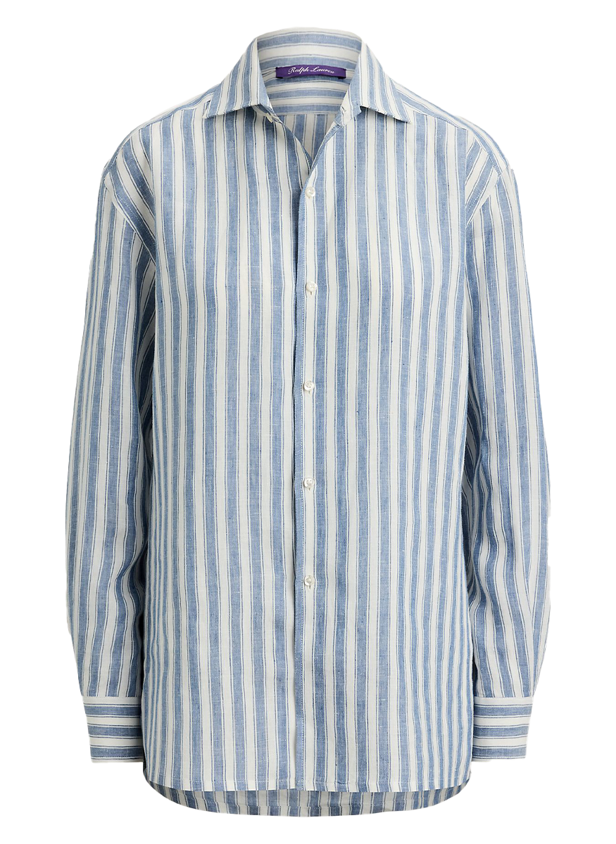 Capri Umbrella Stripe Linen Shirt