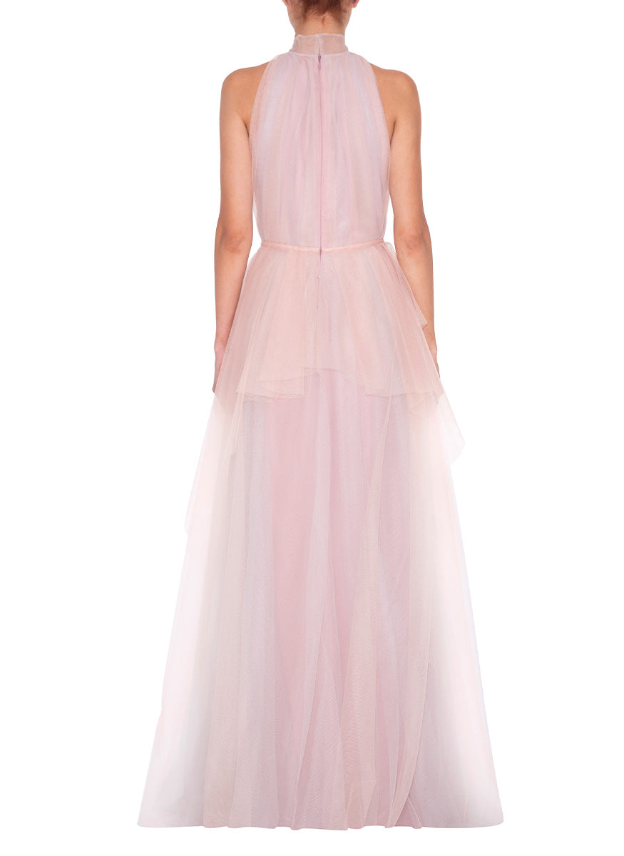 Layered Tulle Halter Neck Gown - Reem Acra