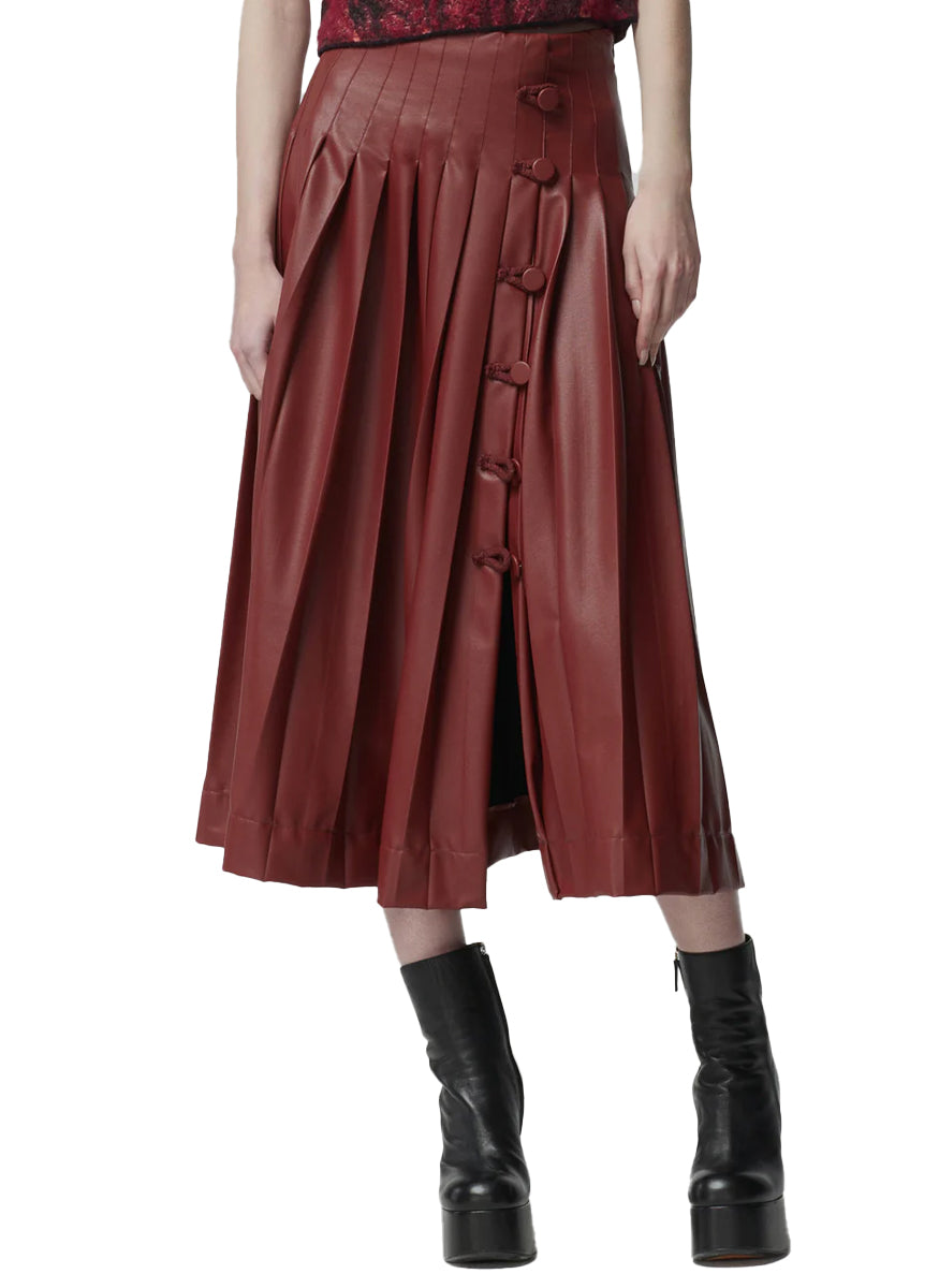 Tullius Faux Leather Midi Skirt - Altuzarra