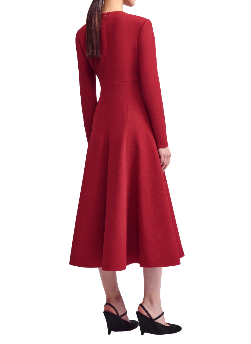 Belgium Dress in Red Double Crepe - Emilia Wickstead
