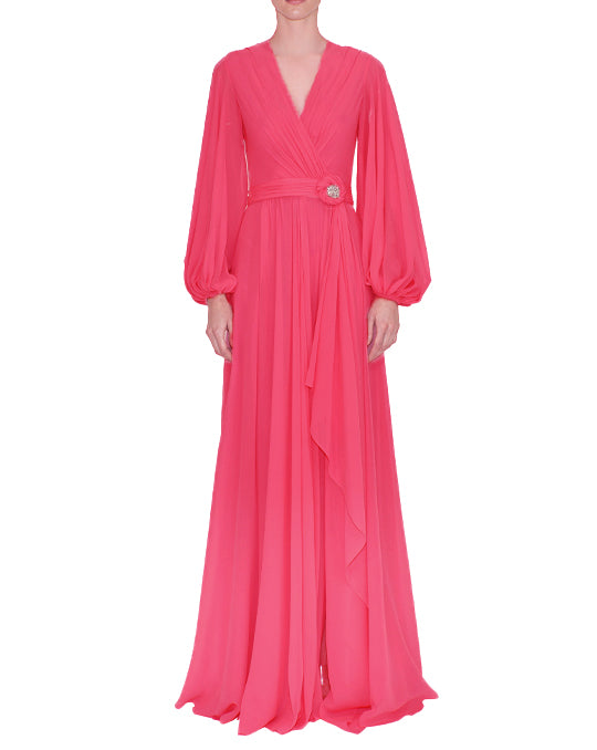 V-Neck Long Sleeve Gown V-Neck Long Sleeve Gown
