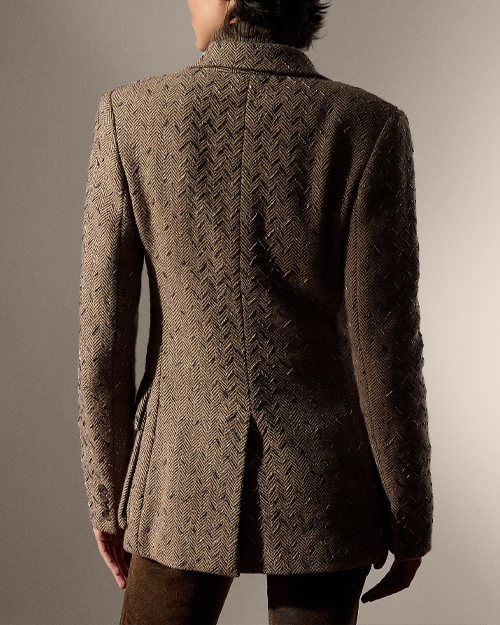 Preston Embellished Herringbone Jacket - Ralph Lauren Collection
