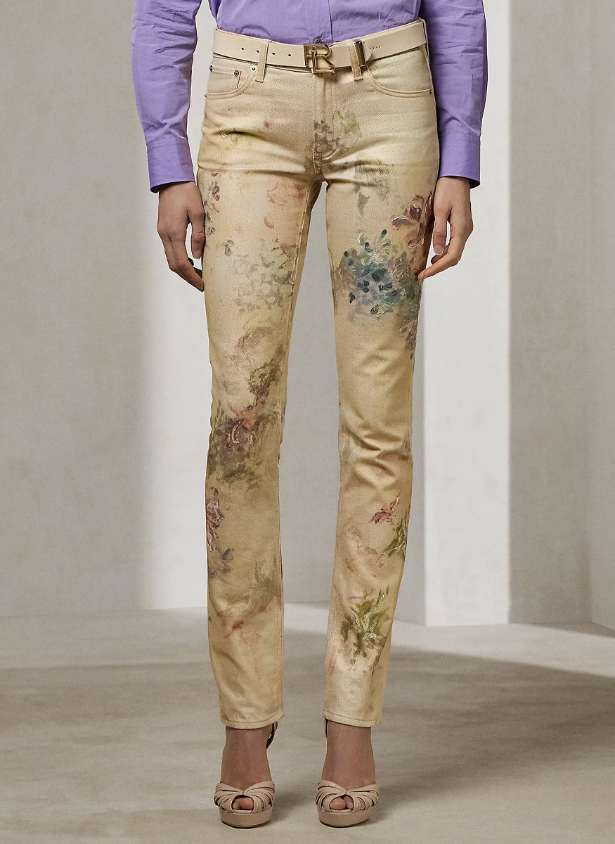 160 Slim Floral Full Length Pant