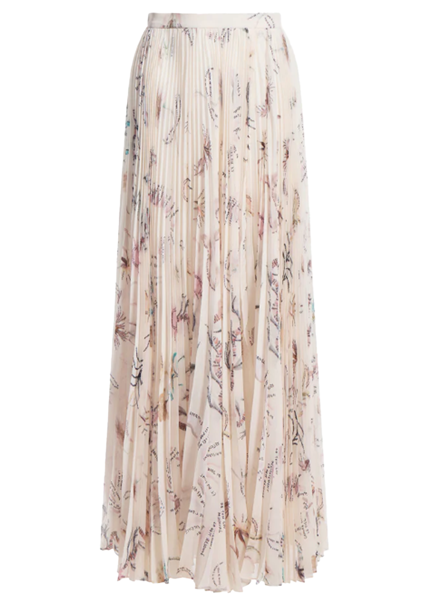 Sif Printed Tatoo Pleated Skirt