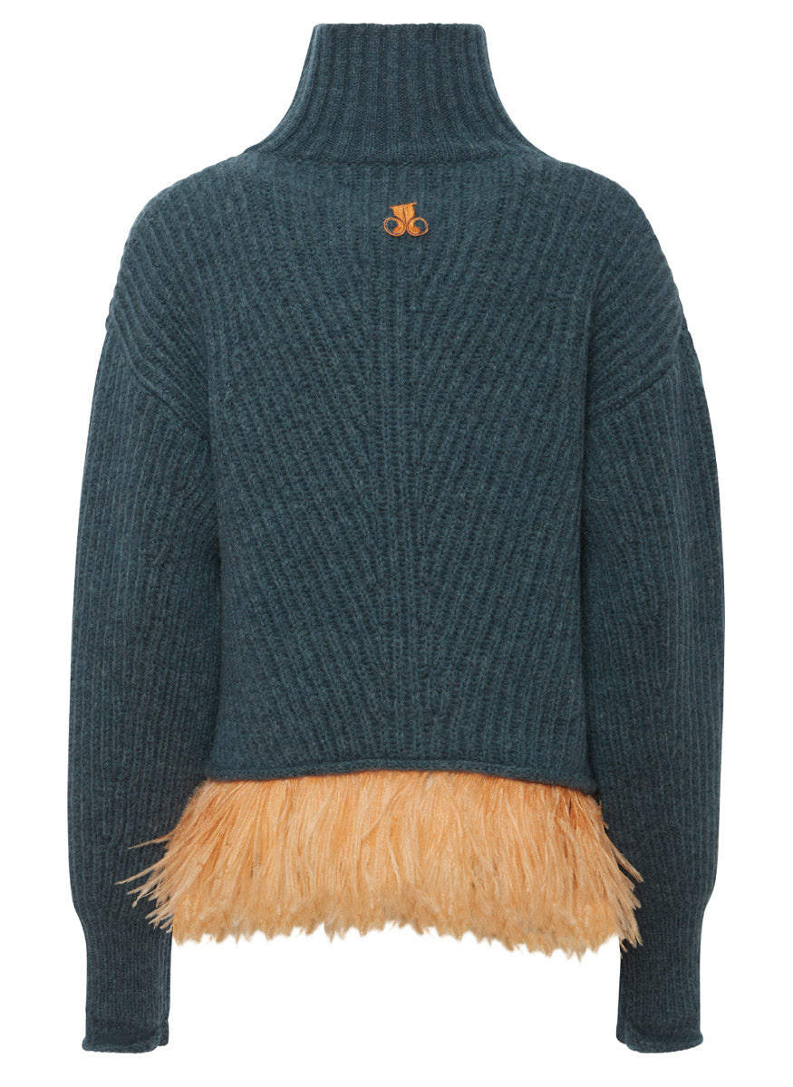 High Kick Sweater with Feathers