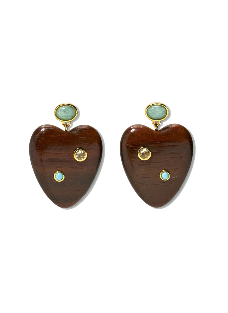 Tamarind Heart Earrings - Lizzie Fortunato