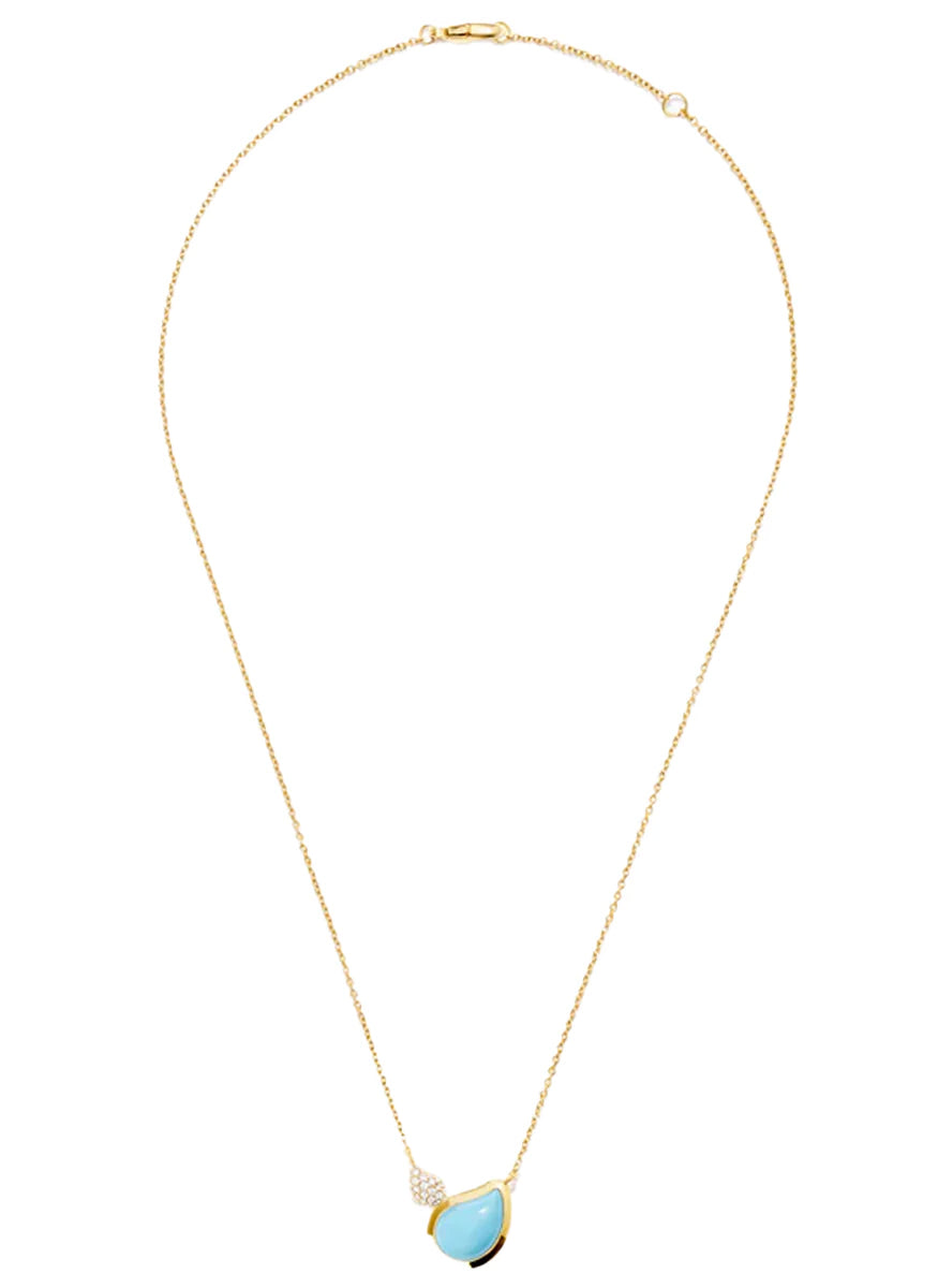 Signature 2-Drops Necklace, Turquoise