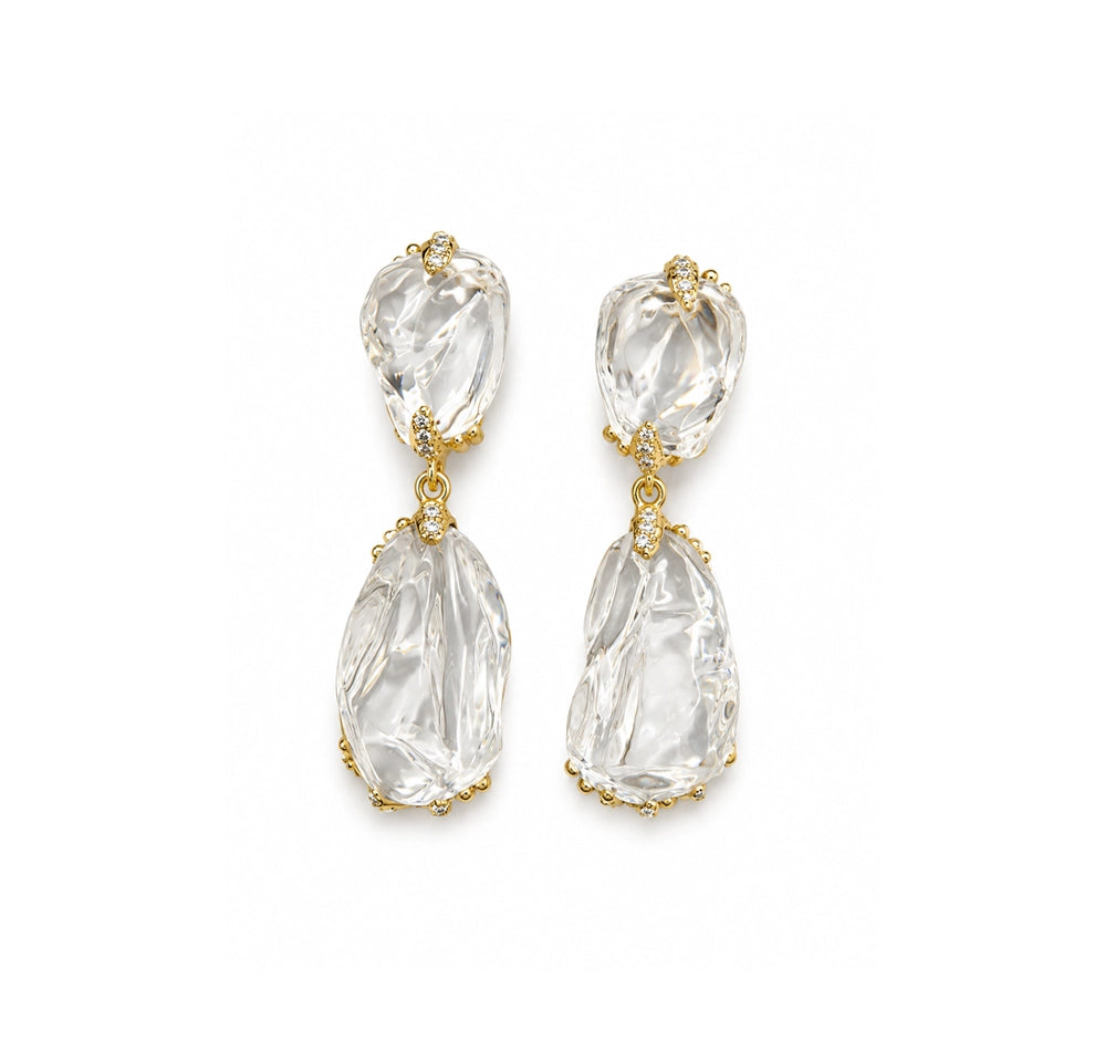 Clear Mexican Fire Opal Earrings