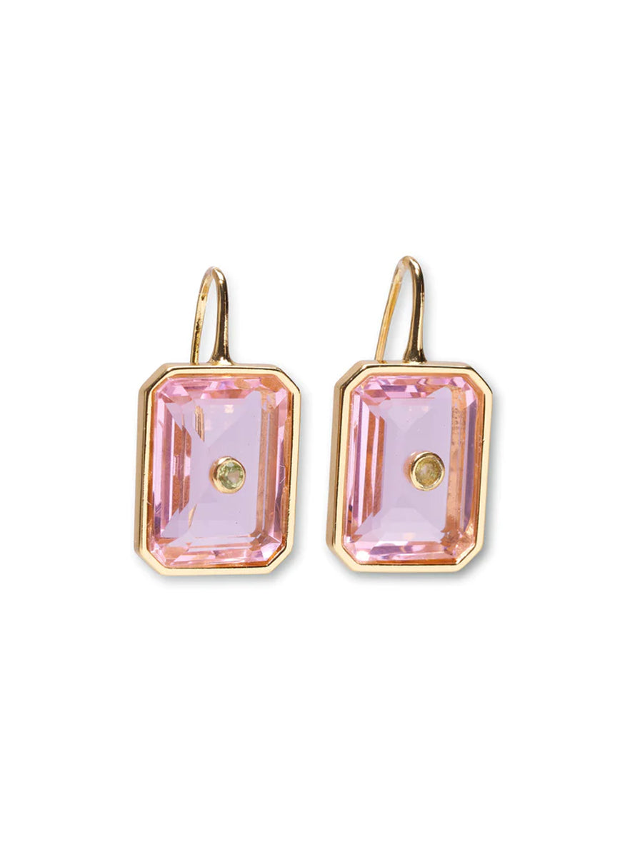 Tile Earrings In Pale Pink - Lizzie Fortunato