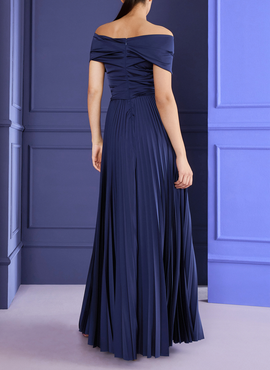 Voile Satin Off The Shoulder Gown