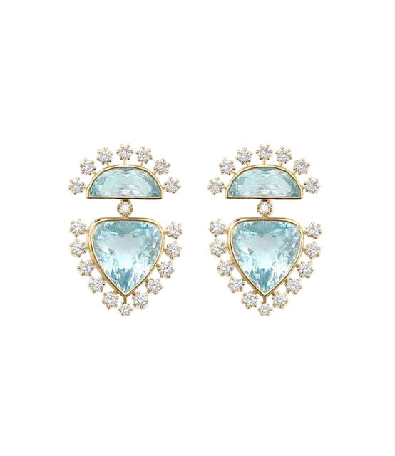 Daystar Earrings, Blue Topaz