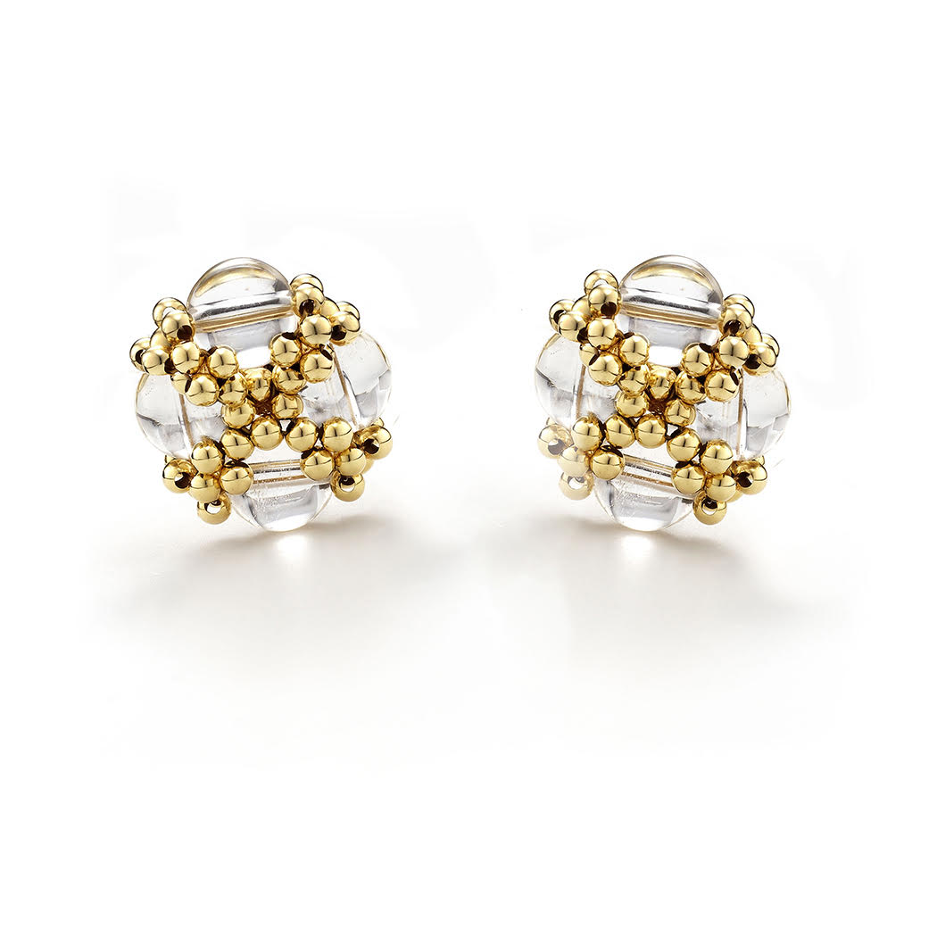 Four Winds Earclips, Rock Crystal