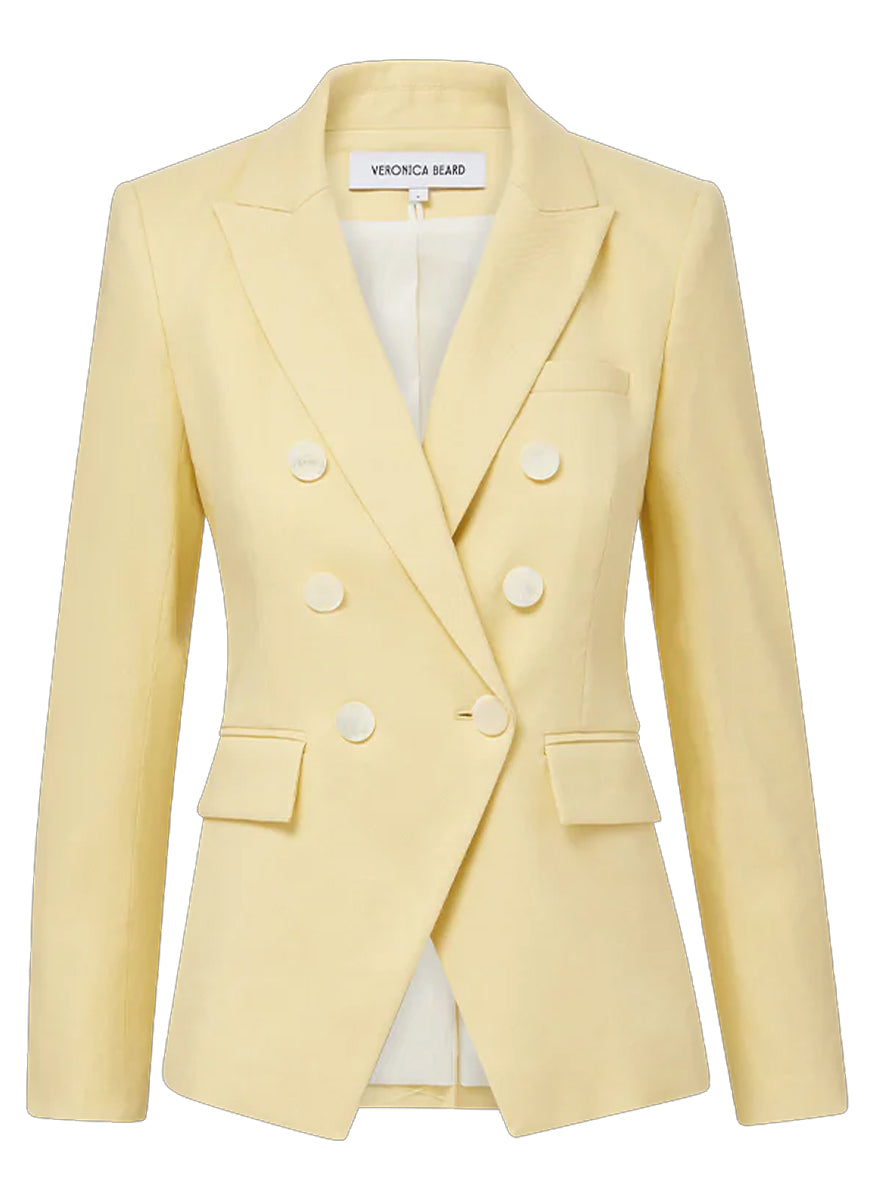 Miller Stretch-Linen Dickey Jacket in Chamomile Yellow