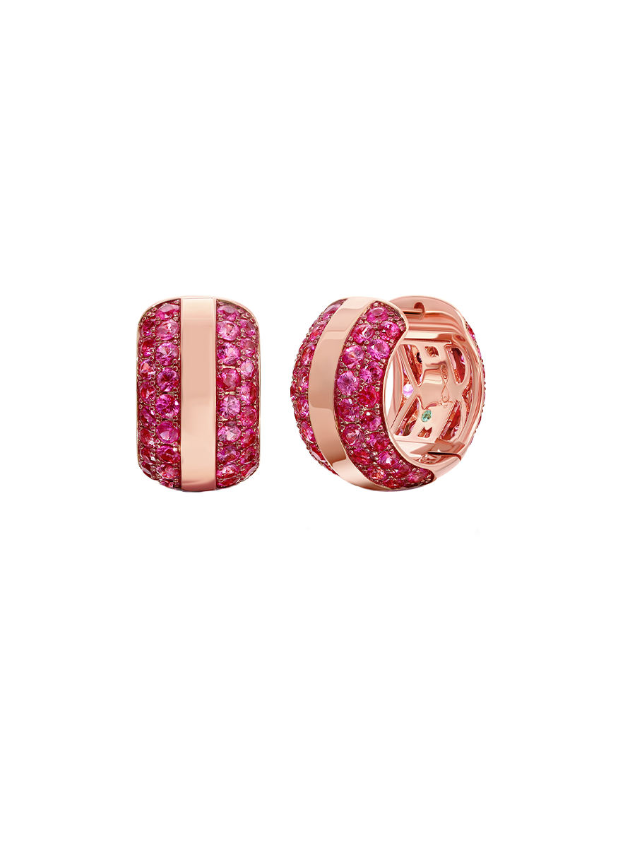 Ouro Pink Sapphire Hoops