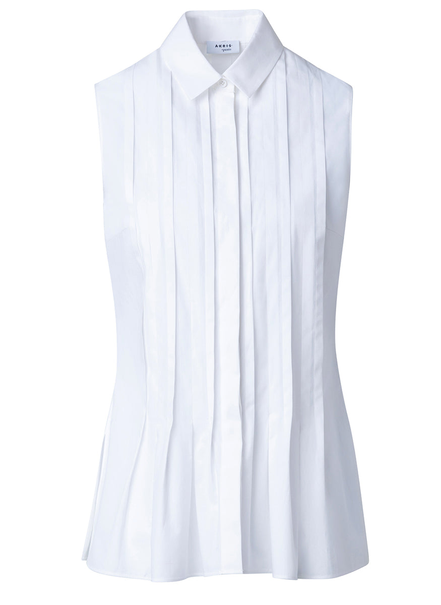 Sleeveless Tuck Detail Cotton Top