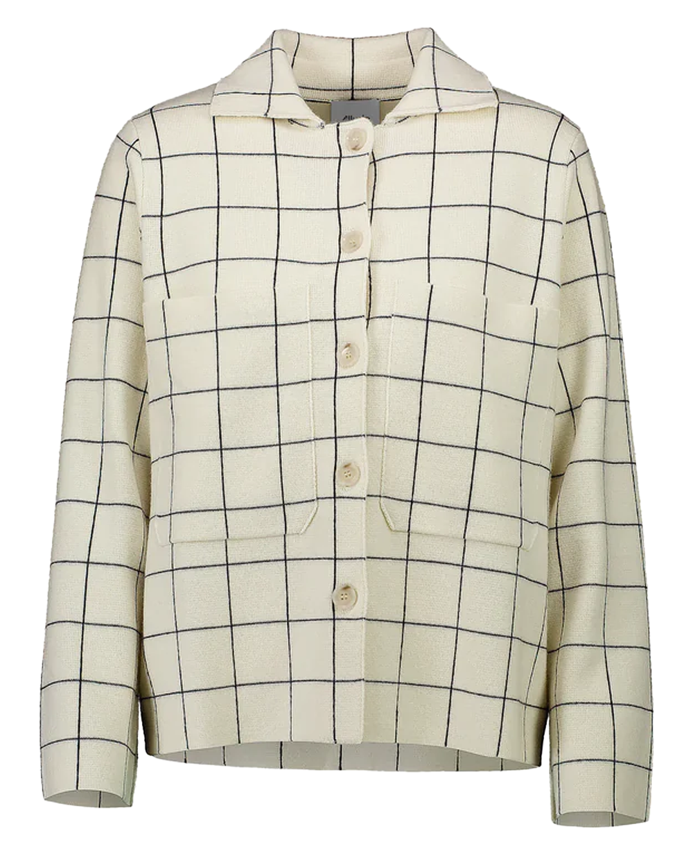 Plaid Cashmere Blend Sweater Jacket