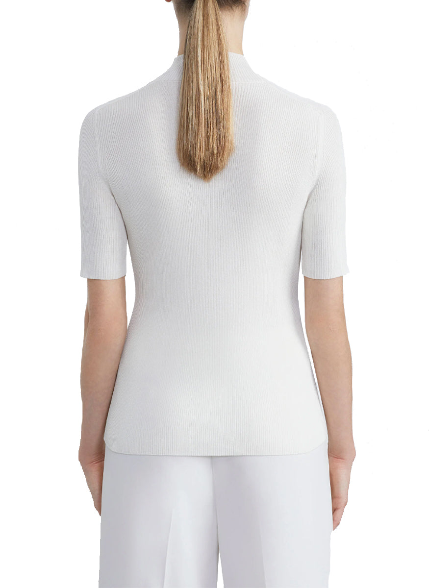 Ribbed Stand Collar Top