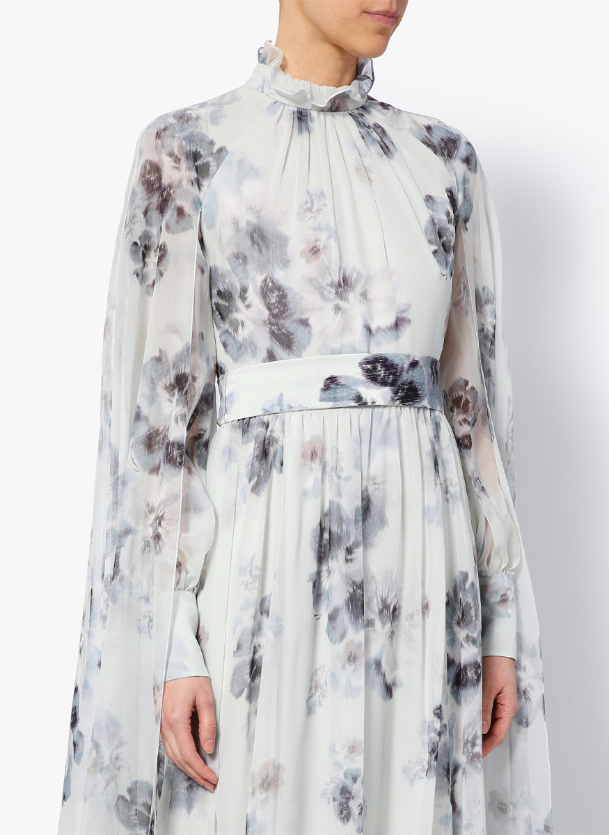 Macie Berkley Silk Voile Gown in Pale Blue - Erdem