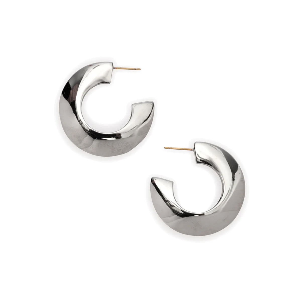 Saucer Hoops in Silver - Lizzie Fortunato