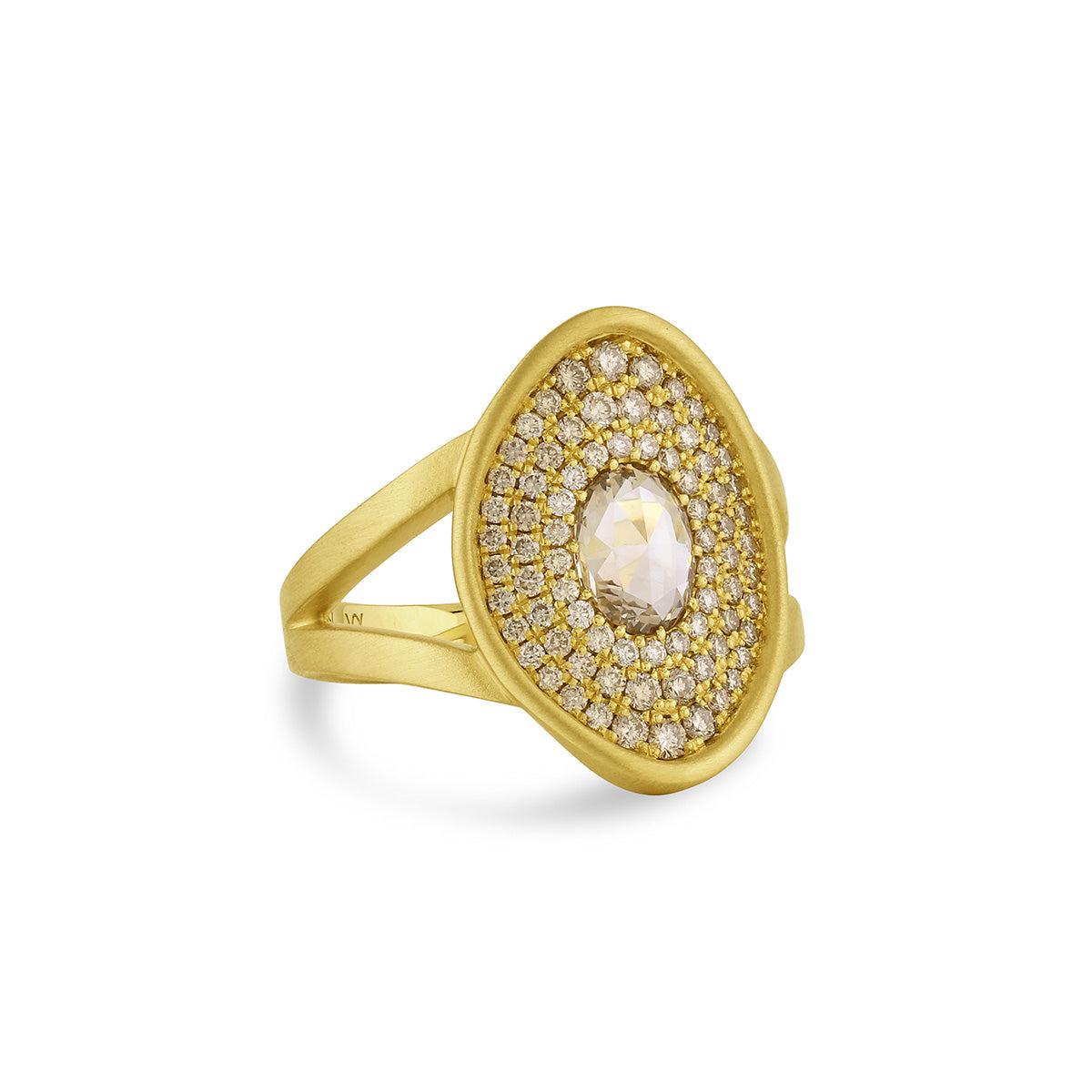 “Amani Shield” Ring, Champagne Diamonds - Leigh Maxwell