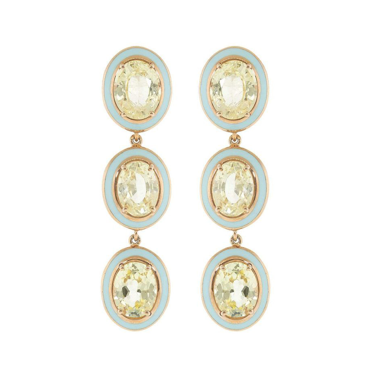 Mina Yellow Sapphire Earrings, Pale Blue