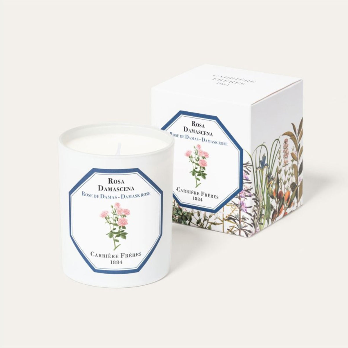 Botanical Candle in Damask Rose - Rosa Damascena