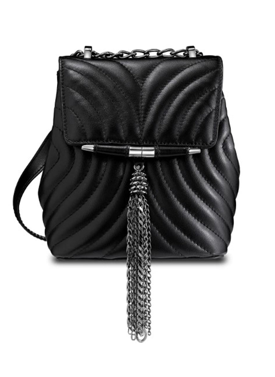 Tiffany Backpack Petite in Black Leather - Tyler Ellis