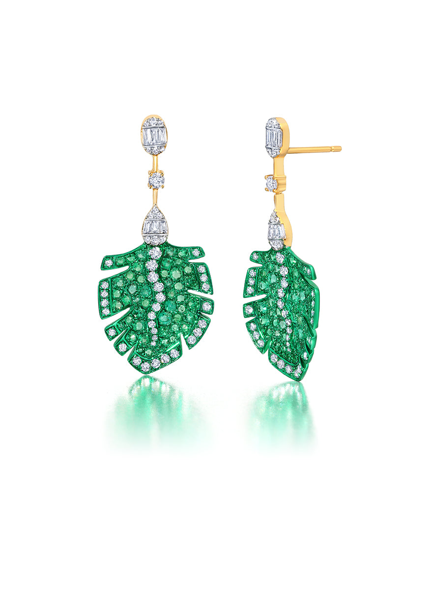 “Emerald Folha” Drop Earrings
