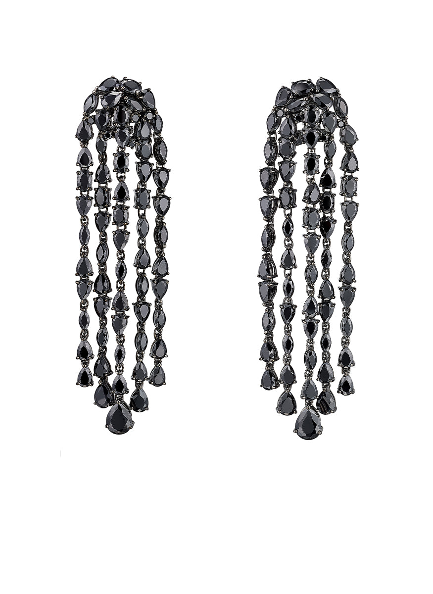 Black Diamond Cascade Earrings