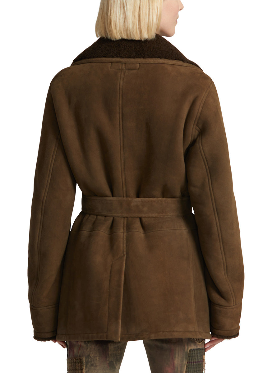 Shearling Krofton Coat Curly in Loden - Ralph Lauren Collection
