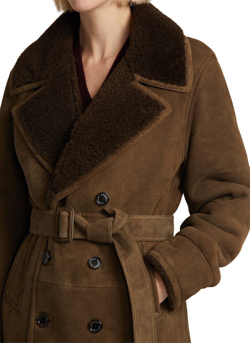Shearling Krofton Coat Curly in Loden - Ralph Lauren Collection