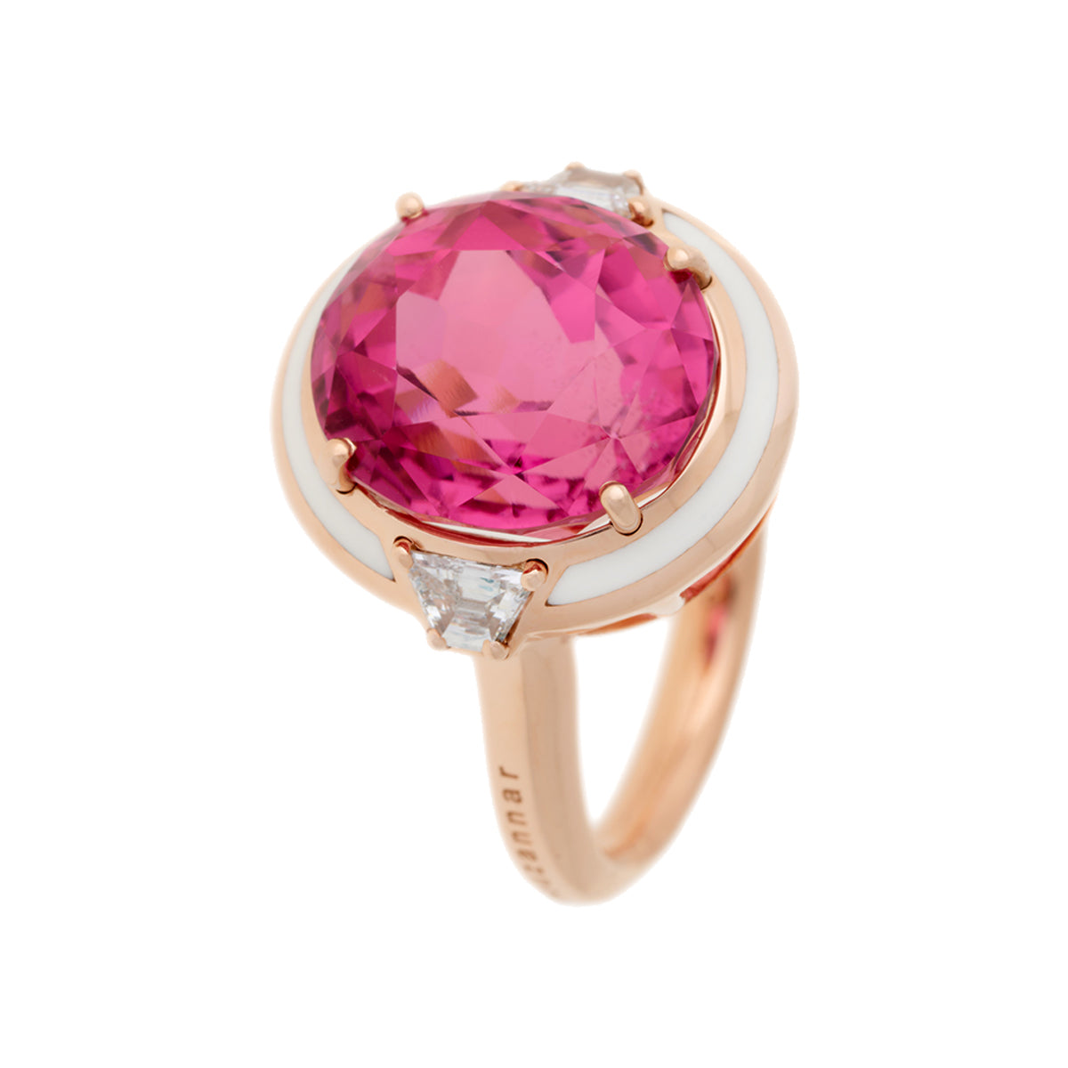 “Gemma” Pink Tourmaline Ring, Ivory