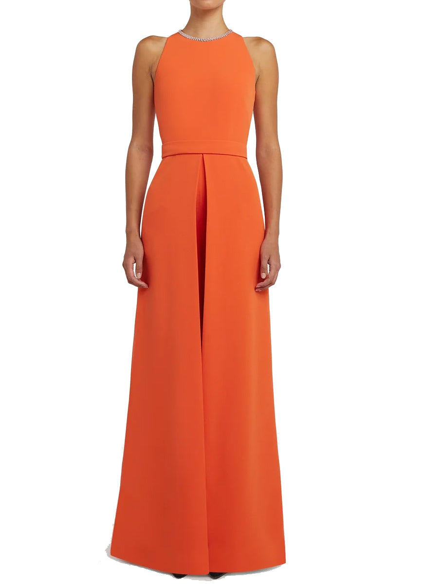 Eula Crepe Mirror Disc Jumpsuit in Seville Heavy Crepe - Safiyaa